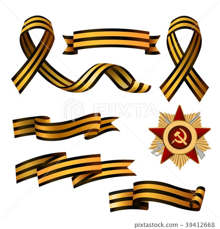 Set of Saint George ribbons and Order of Red Star 39412668