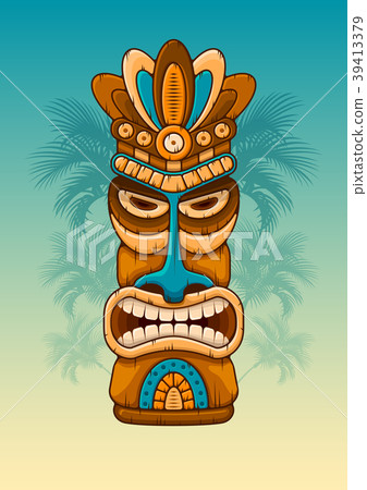 Wooden Tiki mask 39413379