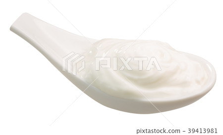 Spoonful of sour cream, yoghurt, paths 39413981