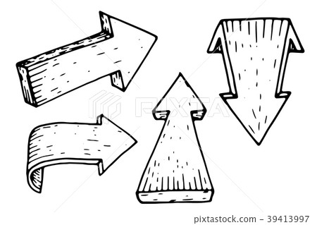 Arrows. Black and white doodles 39413997