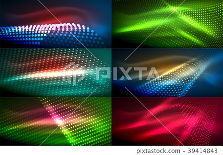 Neon glowing light abstract backgrounds collection Neon glowing light abstract backgrounds collection 39414843