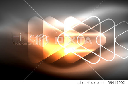 Glowing vector triangle geometric shapes in dark 39414902