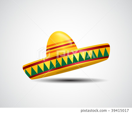 Naturalistic colorful sombrero on White Background 39415017