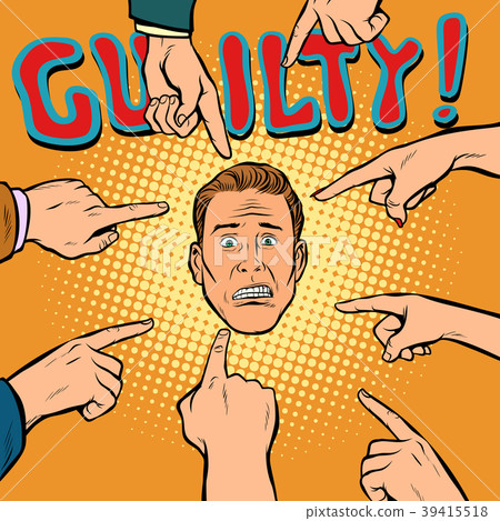 guilty, hands point to the center 39415518