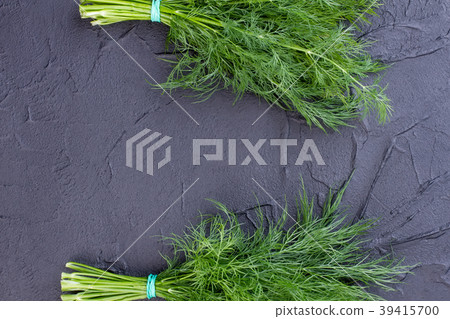 Two bunches of dill, top view. Two bunches of dill, top view. 39415700