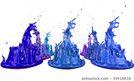 paints dance on white background. Simulation of 3d paints dance on white background. Simulation of 3d 39416638