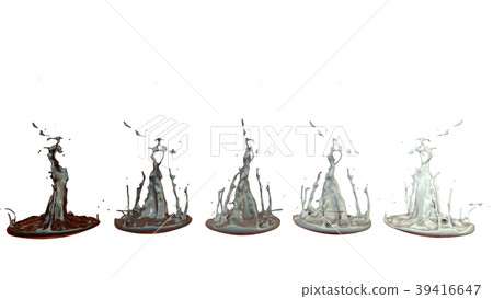 paints dance on white background. Simulation of 3d 39416647