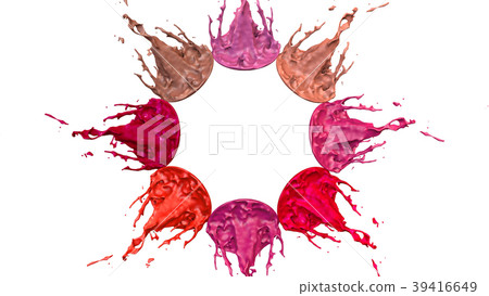 paints dance on white background. Simulation of 3d paints dance on white background. Simulation of 3d 39416649
