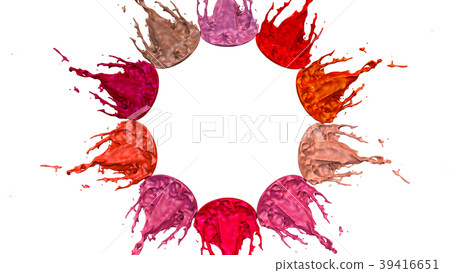 paints dance on white background. Simulation of 3d 39416651