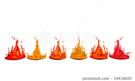 paints dance on white background. Simulation of 3d paints dance on white background. Simulation of 3d 39416685