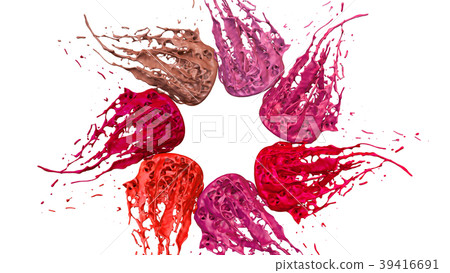 paints dance on white background. Simulation of 3d paints dance on white background. Simulation of 3d 39416691