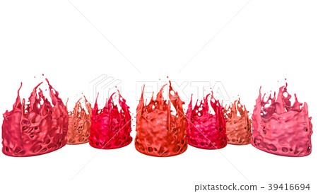 paints dance on white background. Simulation of 3d paints dance on white background. Simulation of 3d 39416694