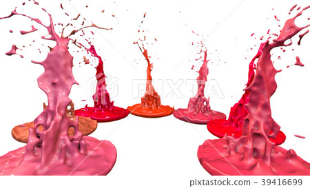 paints dance on white background. Simulation of 3d paints dance on white background. Simulation of 3d 39416699