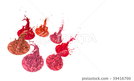 paints dance on white background. Simulation of 3d paints dance on white background. Simulation of 3d 39416700