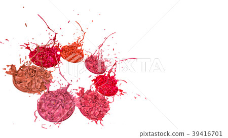 paints dance on white background. Simulation of 3d paints dance on white background. Simulation of 3d 39416701
