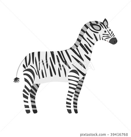 Cute cartoon black and white smiling zebra Cute cartoon black and white smiling zebra 39416768