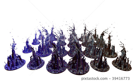 paints dance on white background. Simulation of 3d paints dance on white background. Simulation of 3d 39416773