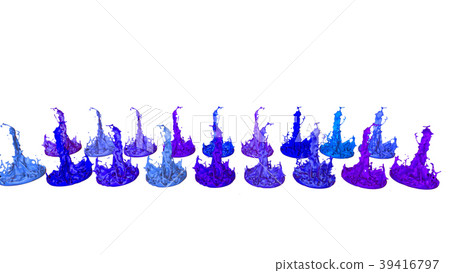 paints dance on white background. Simulation of 3d paints dance on white background. Simulation of 3d 39416797
