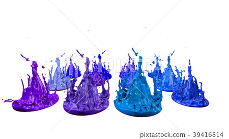 paints dance on white background. Simulation of 3d paints dance on white background. Simulation of 3d 39416814