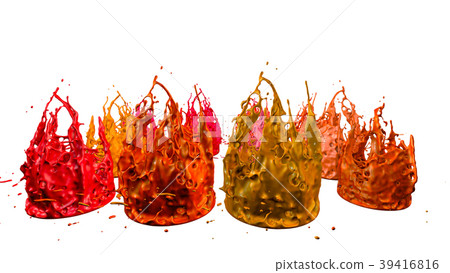 paints dance on white background. Simulation of 3d paints dance on white background. Simulation of 3d 39416816