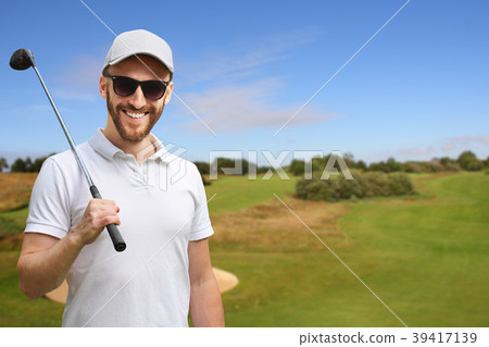 Golfer with golf club Golfer with golf club 39417139