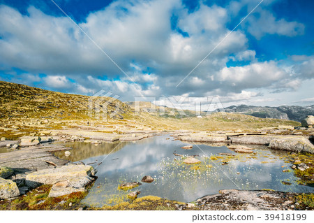 Mountains Landscape With Blue Sky In Norway 39418199