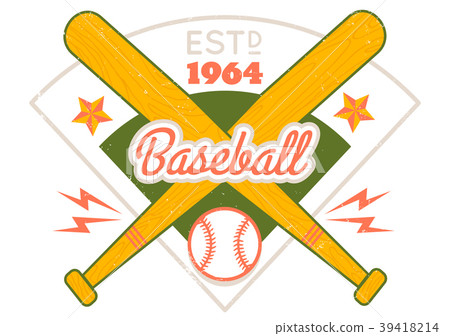Vintage vector emblem for baseball. 39418214