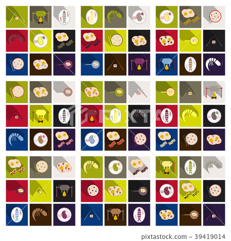 Set of traditional food icons. Set of traditional food icons. 39419014