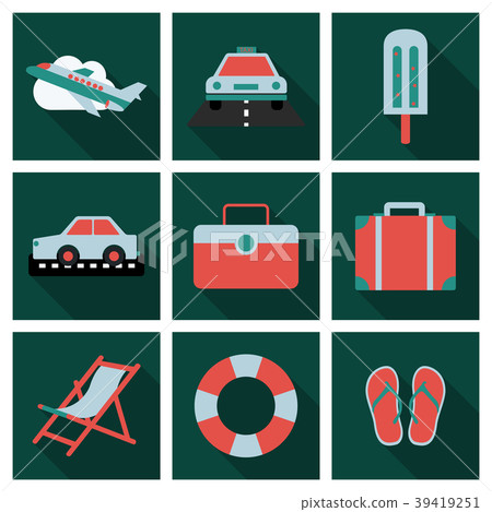 Flat icons set with long shadow effect of Flat icons set with long shadow effect of 39419251