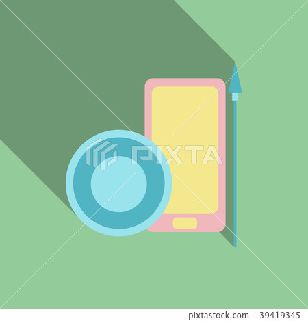 Abstract style modern and vintage mobile gadgets 39419345