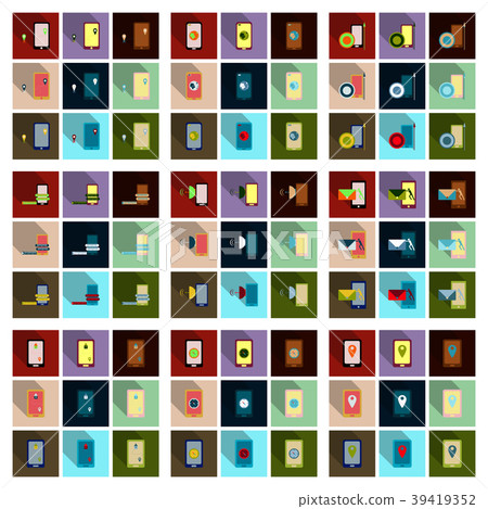 Abstract style modern and vintage mobile gadgets Abstract style modern and vintage mobile gadgets 39419352