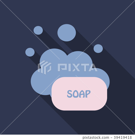 Soap flat icon, soap bubbles, vector illustration 39419418