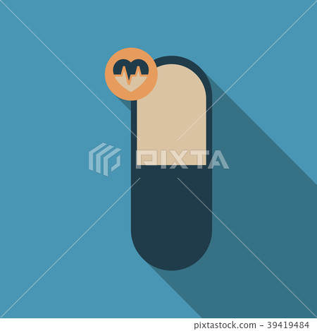 Medical heart pill sign icon. Pharmacy medicine 39419484