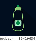 Flat bottle with medical pills icon. Health care. 39419636