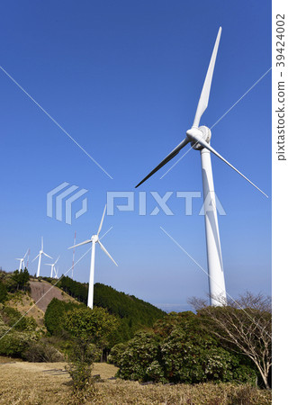 Aoyama Highland Wind Turbine Iga City Mie Stock Photo
