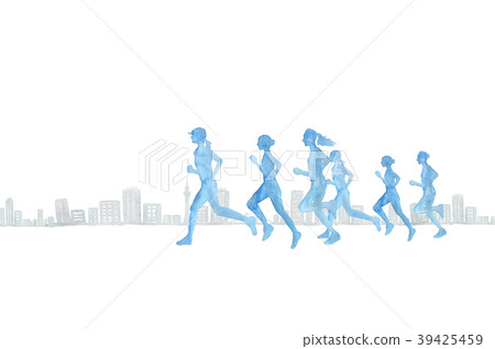 Runner watercolor hand drawn Runner watercolor hand drawn 39425459