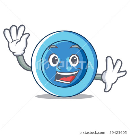 Waving clothing button character cartoon 39425605