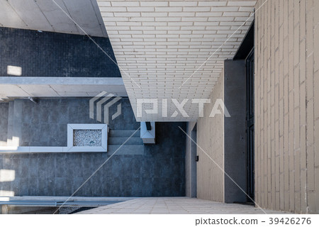 Detail of modern architecture brick facade 39426276