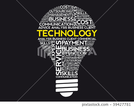 Technology bulb word cloud 39427781