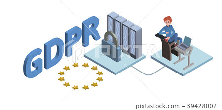 GDPR concept isometric illustration. General Data GDPR concept isometric illustration. General Data 39428002