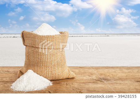 salt in bag on table 39428155