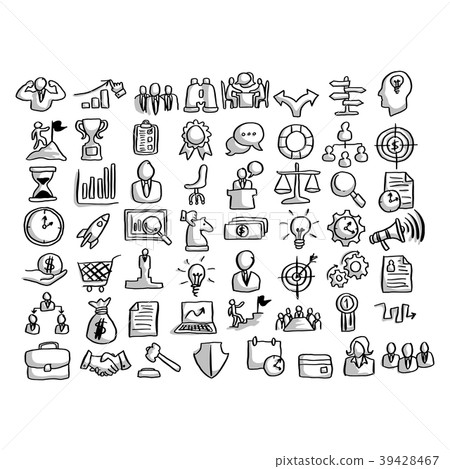 business icon set with shadow vector illustration 39428467