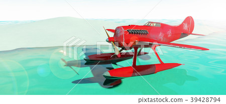 Seaplane. 3D render Seaplane. 3D render 39428794