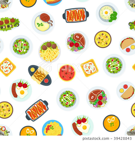 Cartoon Home Cooking Healthy Foods Dishes Menu 39428843