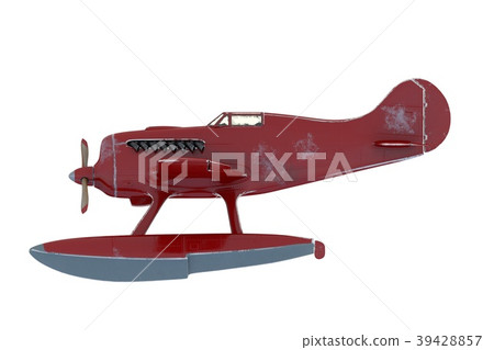 Red seaplane. 3D render 39428857