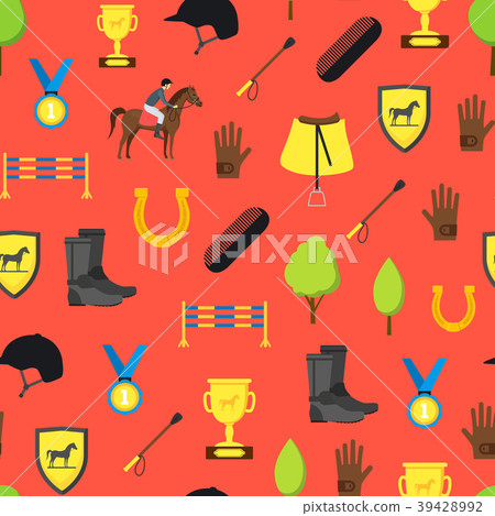 Cartoon Equipment Jockey and Element Seamless 39428992