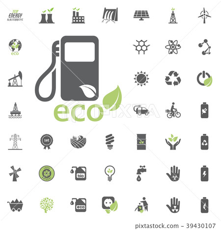 Eco fuel icon.Eco and Alternative Energy set. 39430107