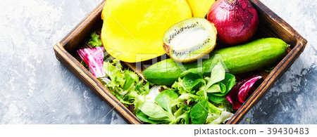 Colorful fruits and vegetables Colorful fruits and vegetables 39430483