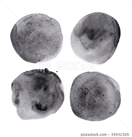 Watercolor set of round ultraviolet spots 39432309