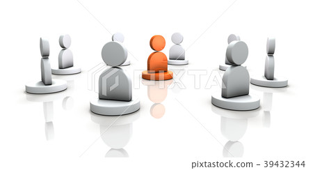 代表關鍵人物的抽象3DCG例證 39432344